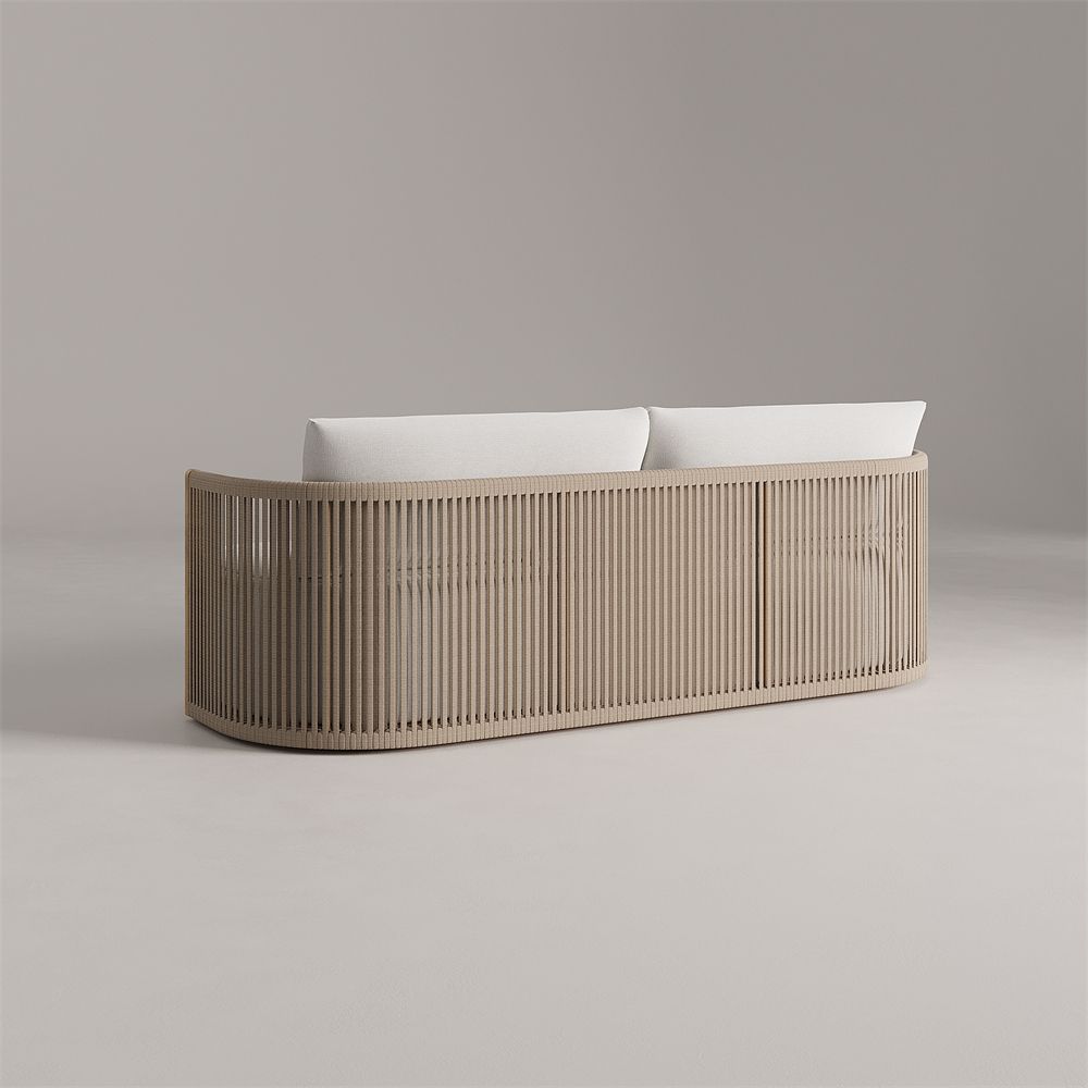 Joseph teak wood three seater sofa