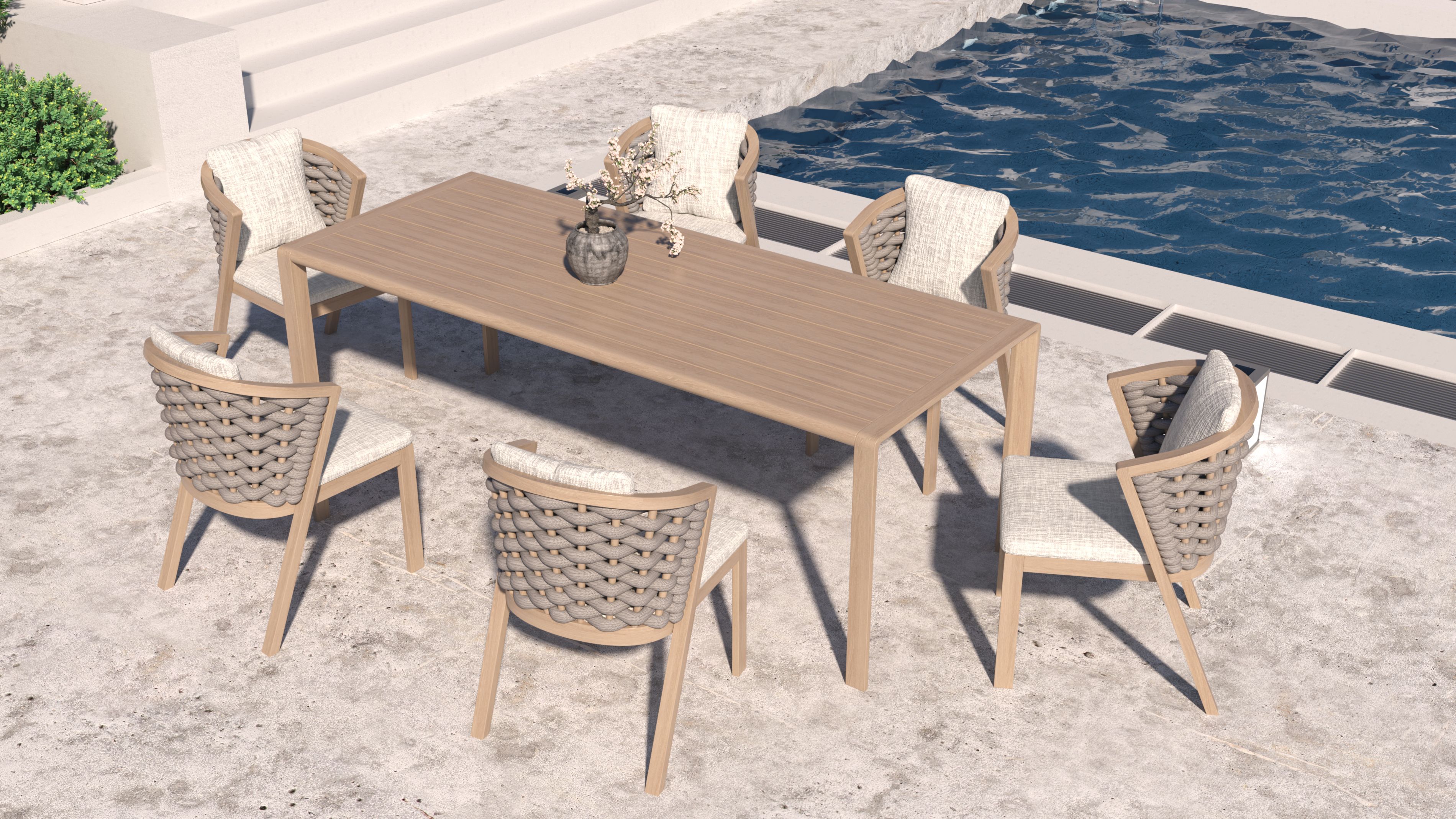 Elevate Your Outdoor Dining: Hongkai All-Weather Woven Rope Dining Set