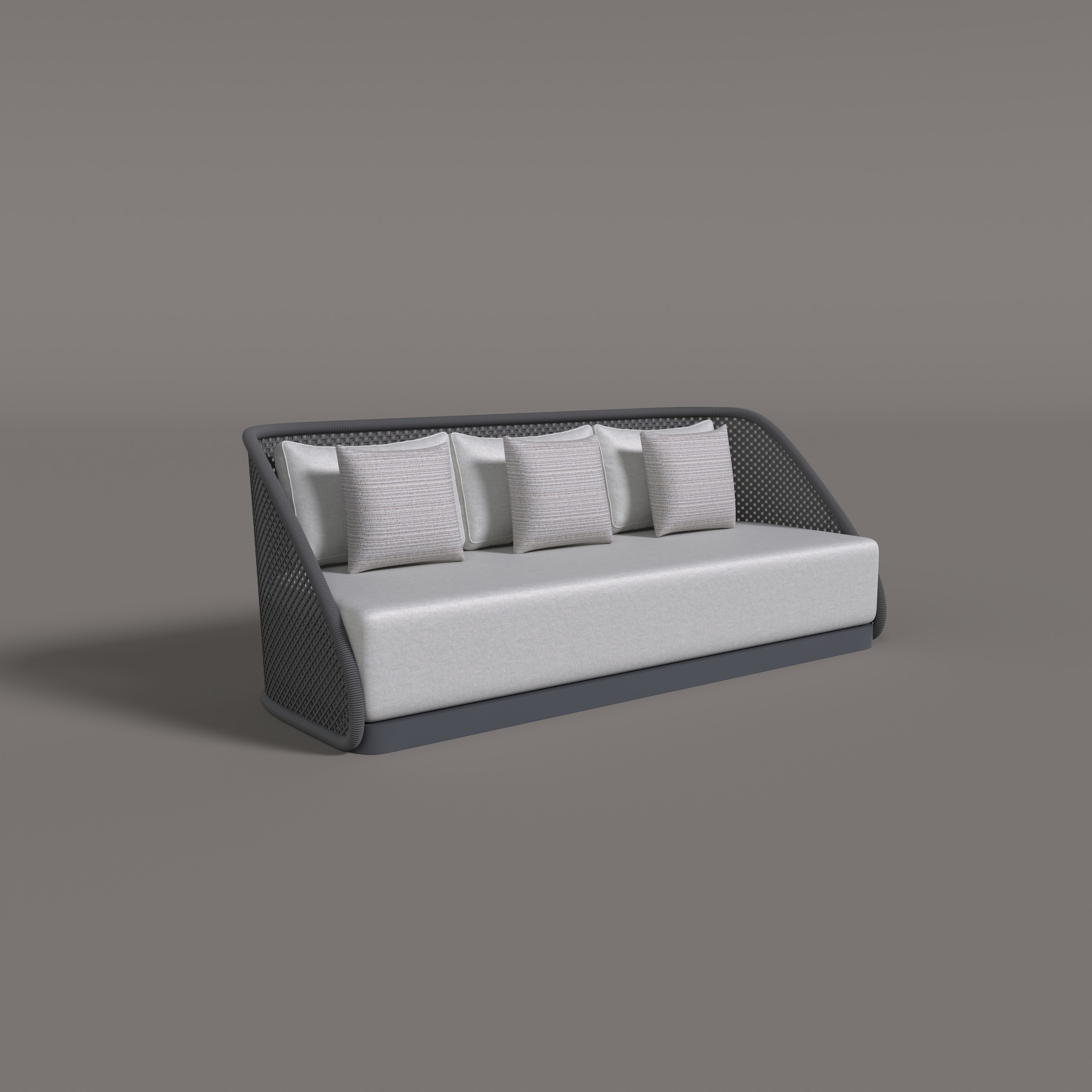 Curve Aluminum Three Seat Sofa
