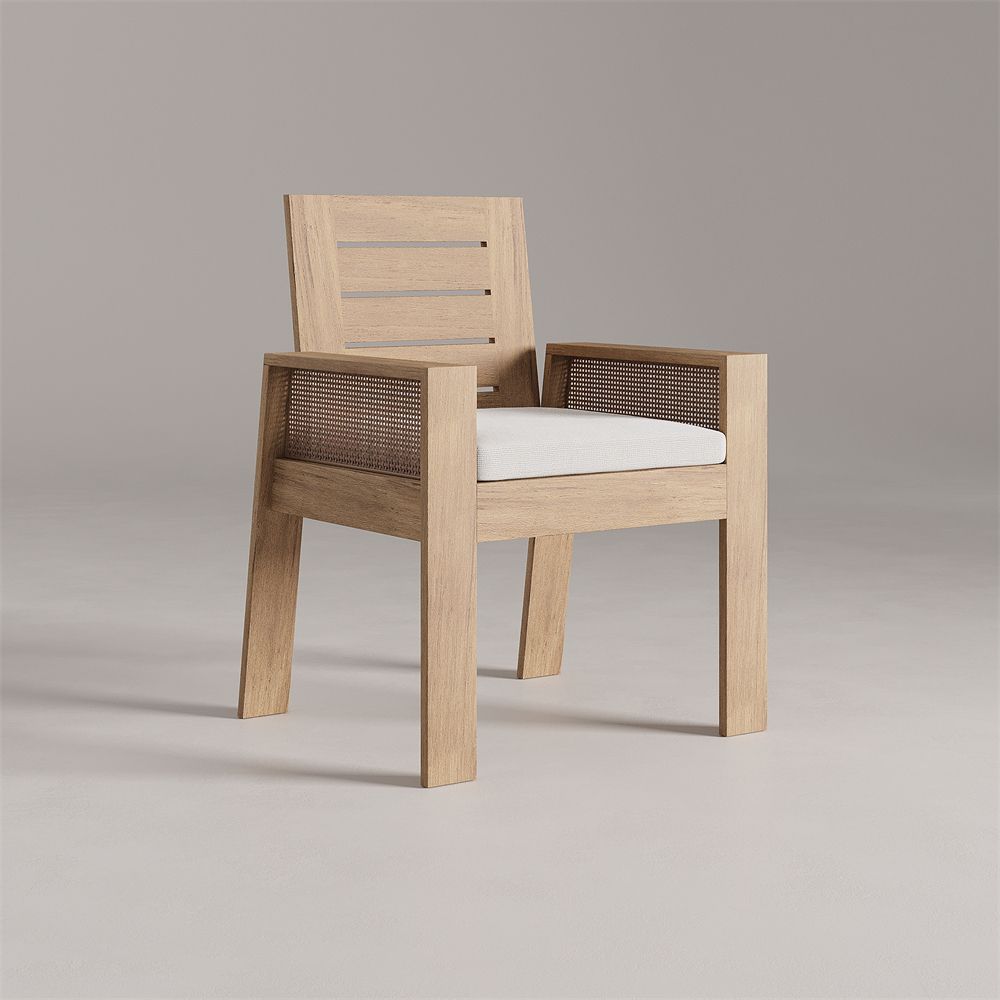 Baker teak wood dining arm chair
