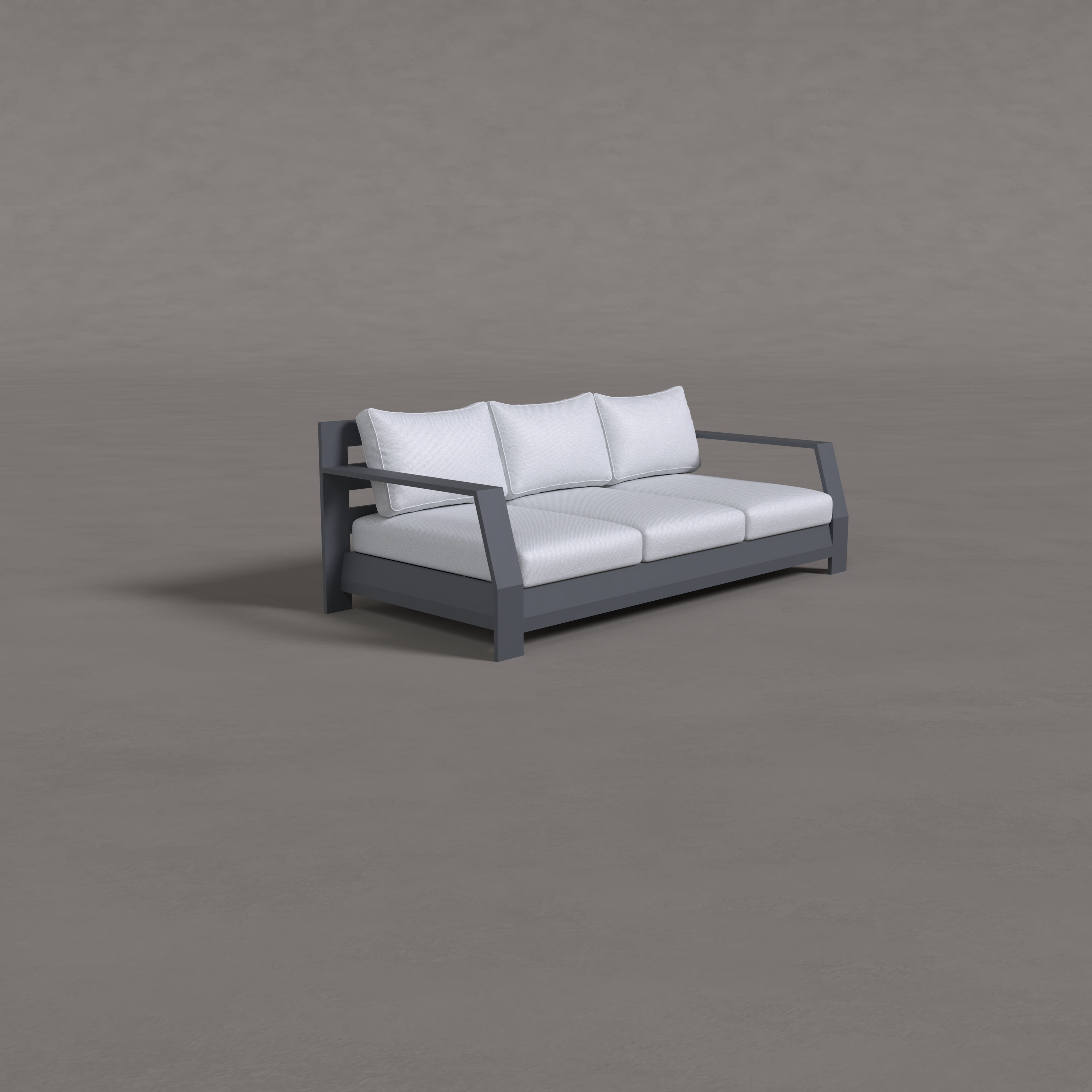 Alba Aluminum Three Seat Sofa