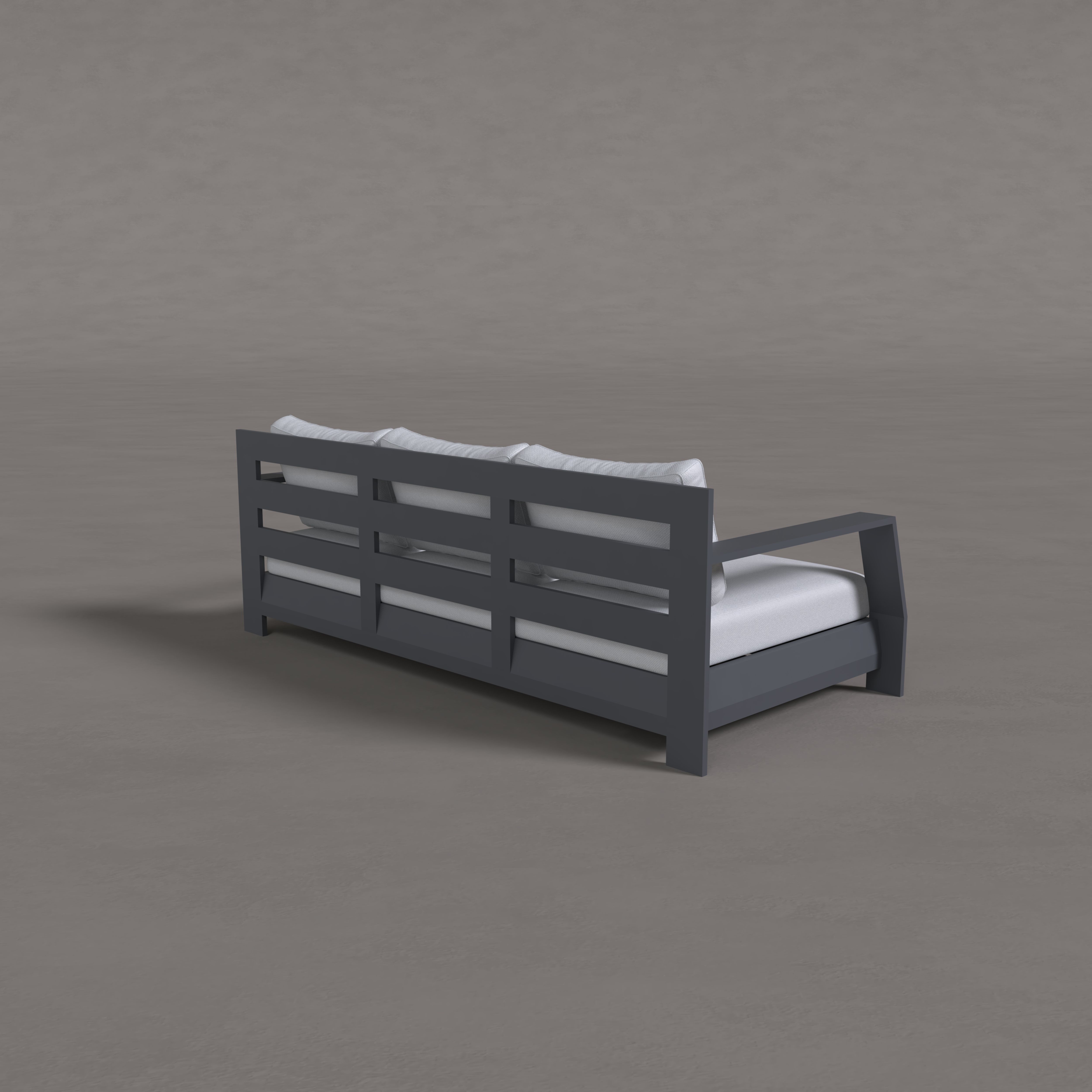 Alba Aluminum Three Seat Sofa