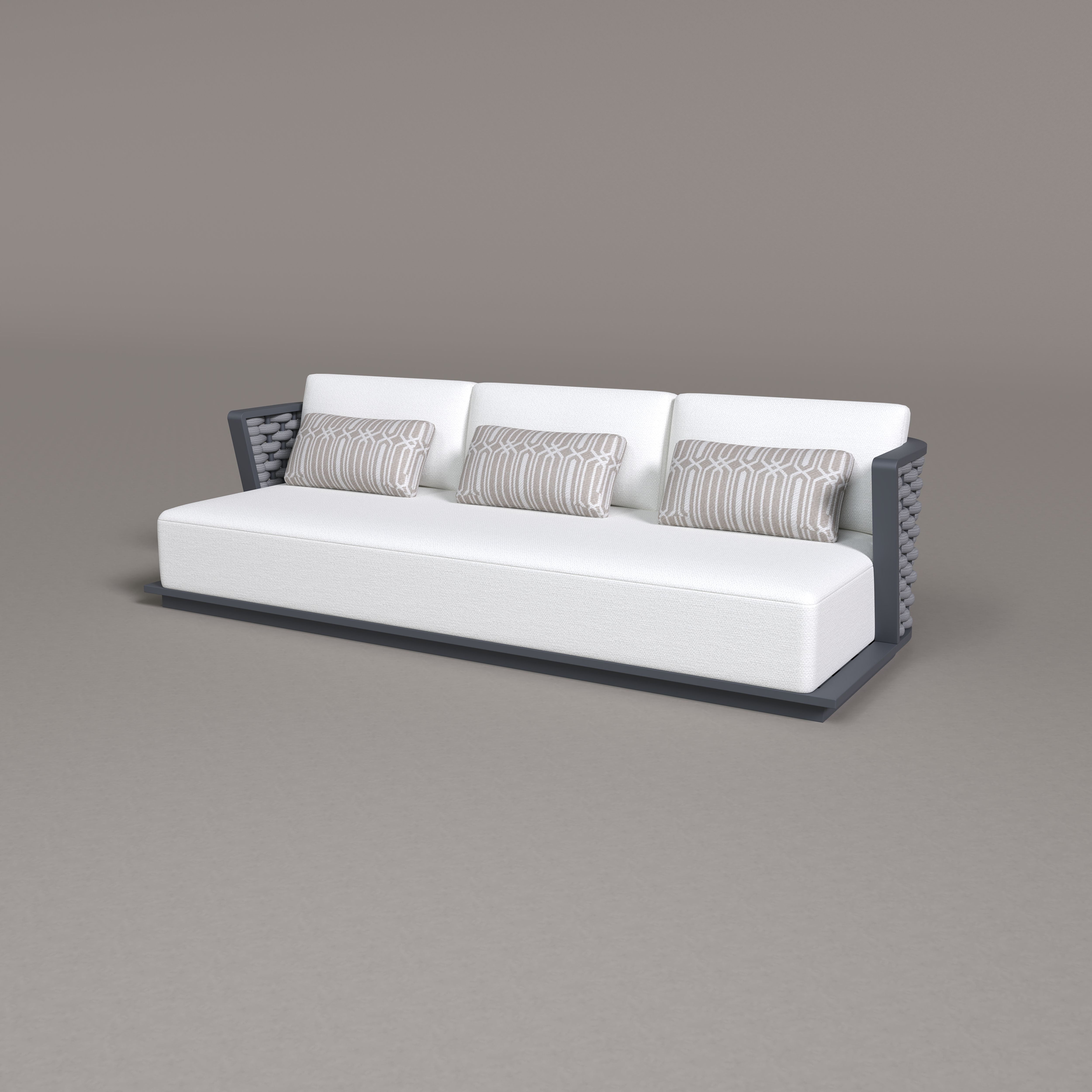 Sicily Aluminum Three Seat Sofa
