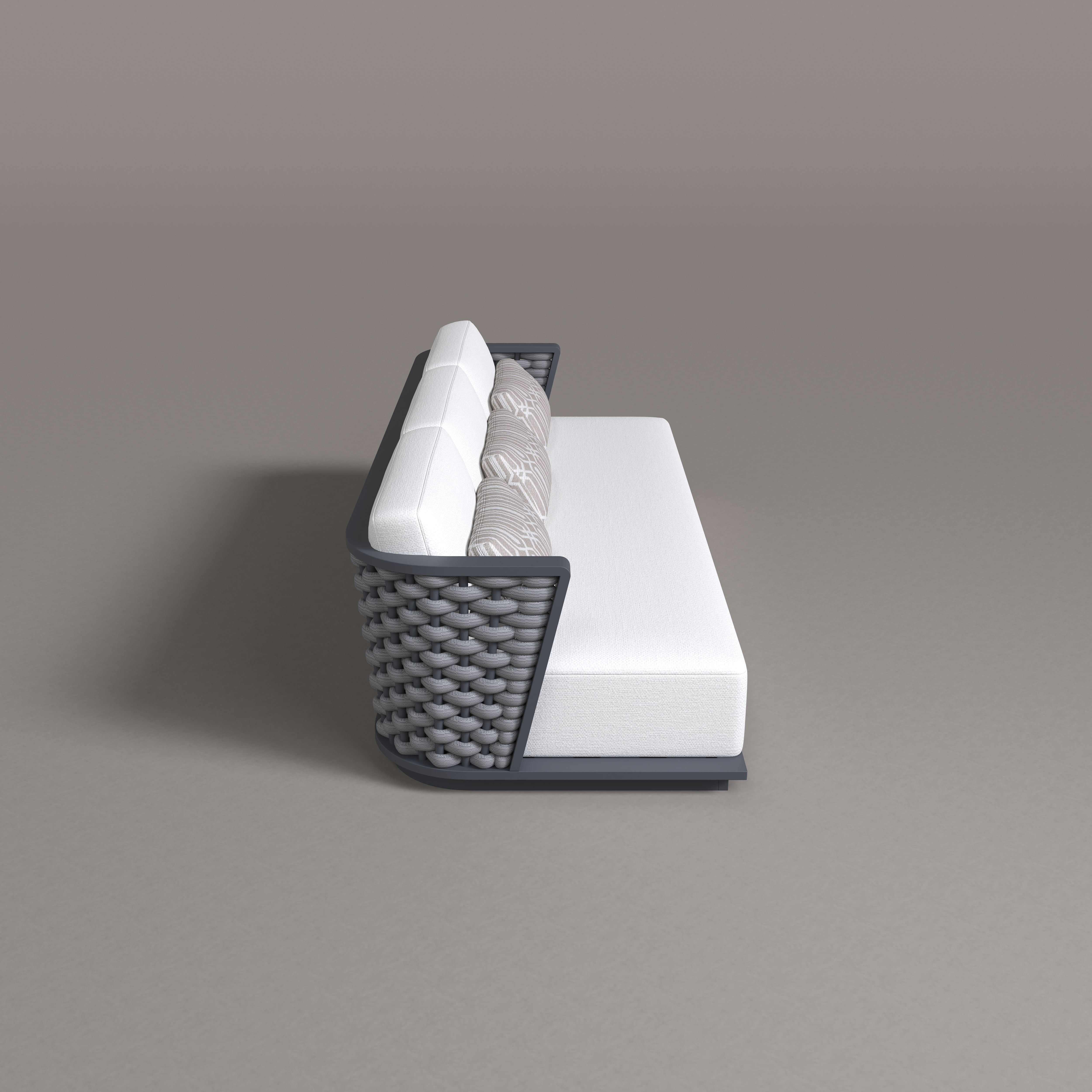 Sicily Aluminum Three Seat Sofa