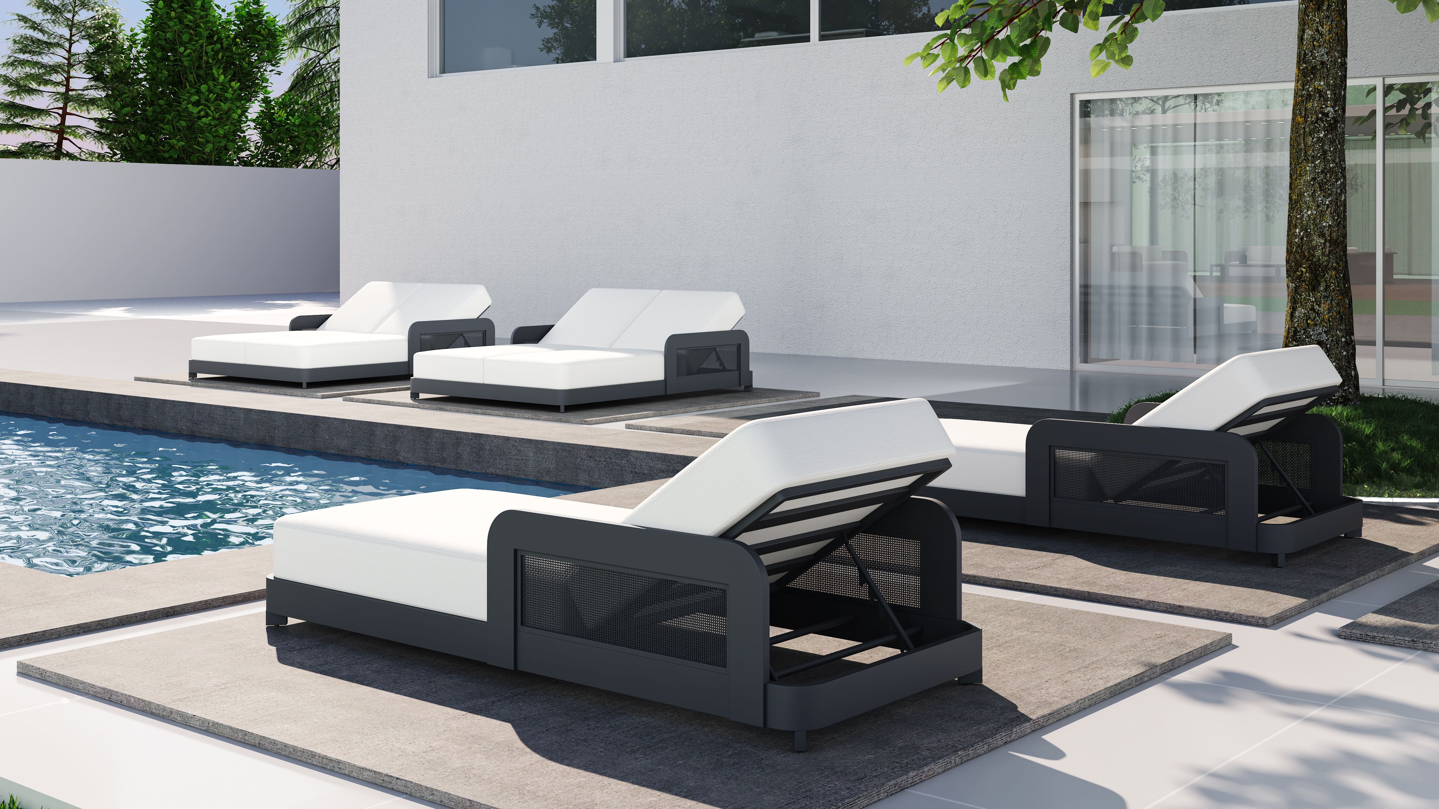 premium aluminum adjustable poolside outdoor chaise lounge hongkai outdoor