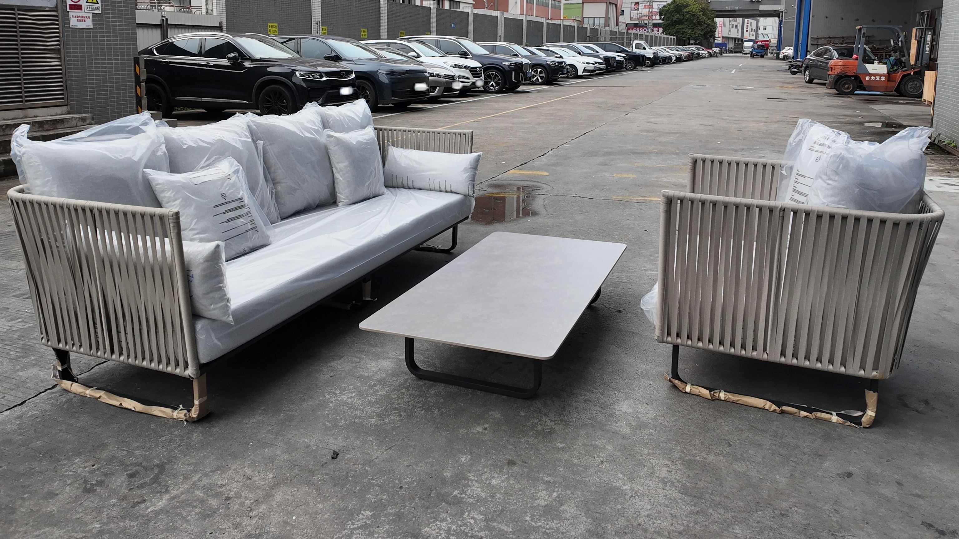 Effortless Outdoor Relaxation: Premium Woven Rope Sofa Set Fully Finished & Ready for Shipment From Hongkai Outdoor